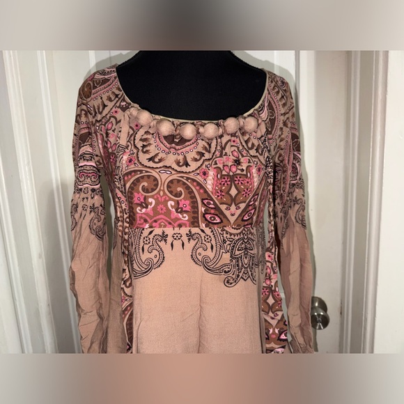 Women’s Pedossa size EU 44, US size 8 or large Elegant Paisley Long Sleeve Dress - Picture 2 of 6